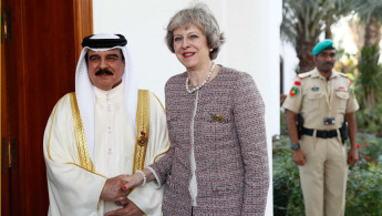 Theresa May Bahrain king getty