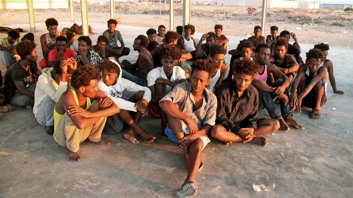 Libyan migrants Khoms