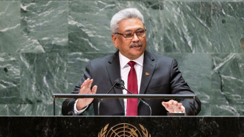 Gotabaya Rajapaksa, then Sri Lankan president, in September 2021.