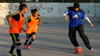 Rajaa Hamdan Palestinian football -- AFP