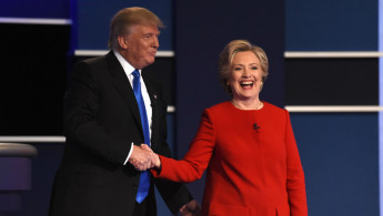 Clinton & Trump debate [AFP]