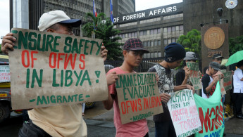 Philippines worker protests AFP