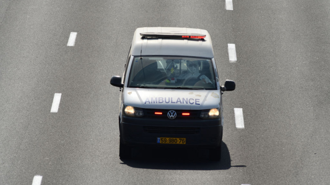 An ambulance on a motorway near Jerusalem