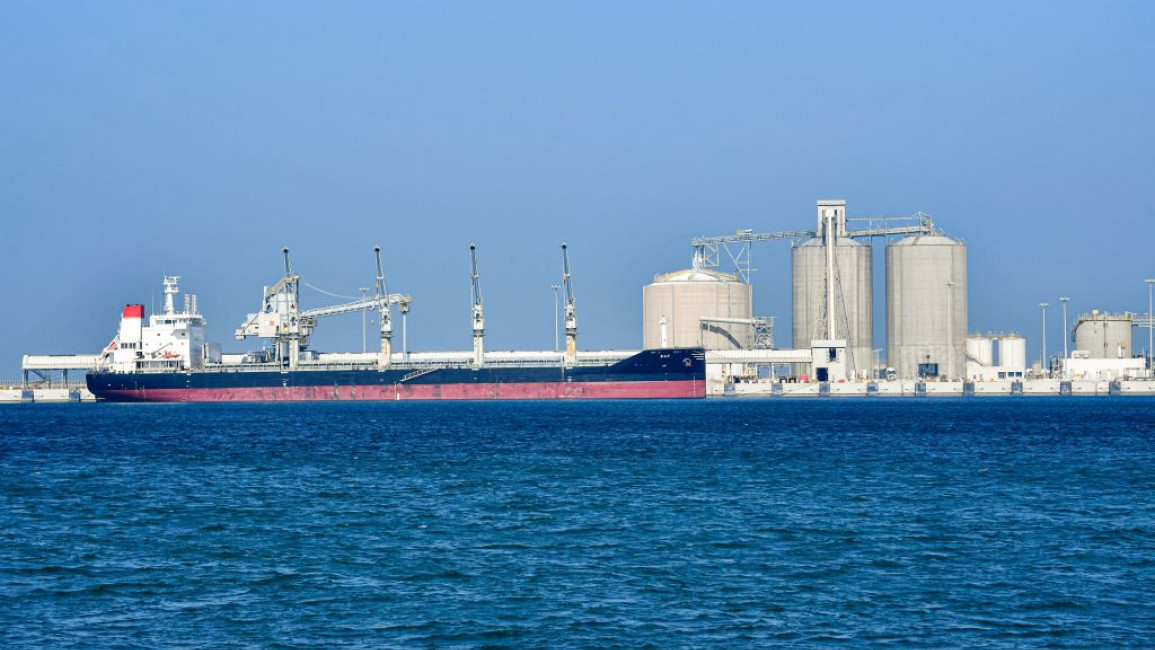An oil tanker in Saudi Arabia