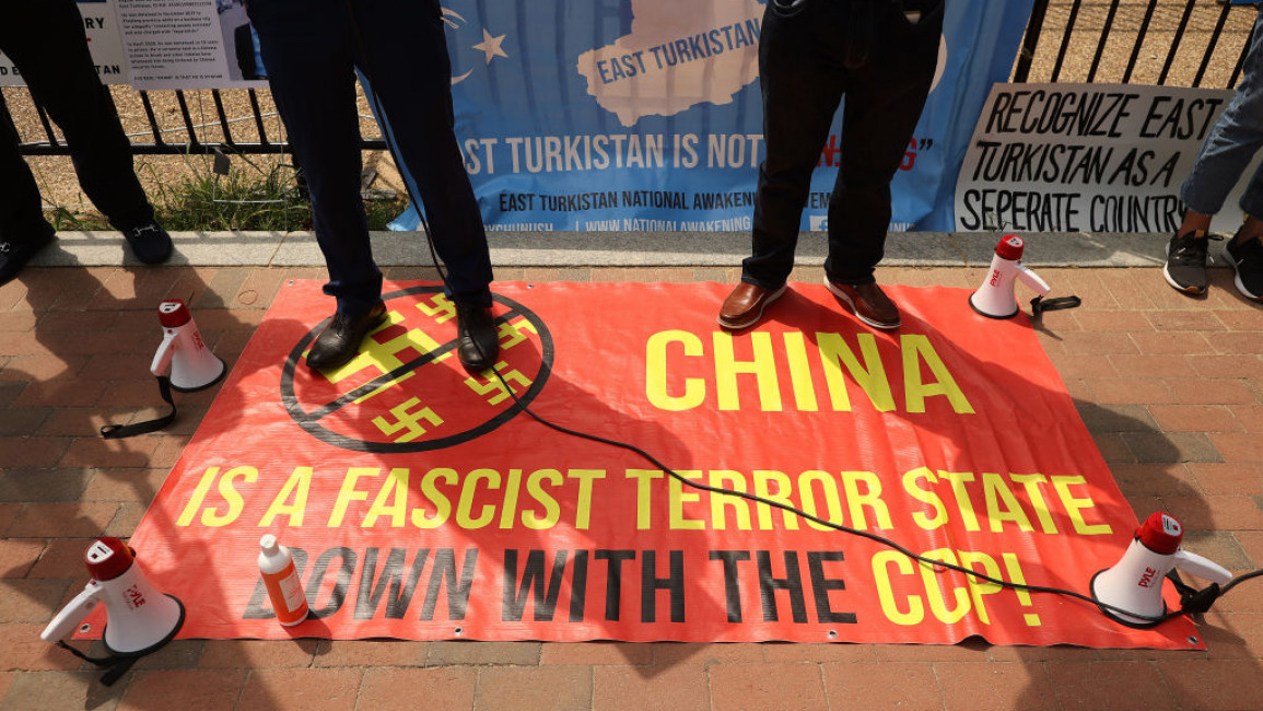 Uighur protest US