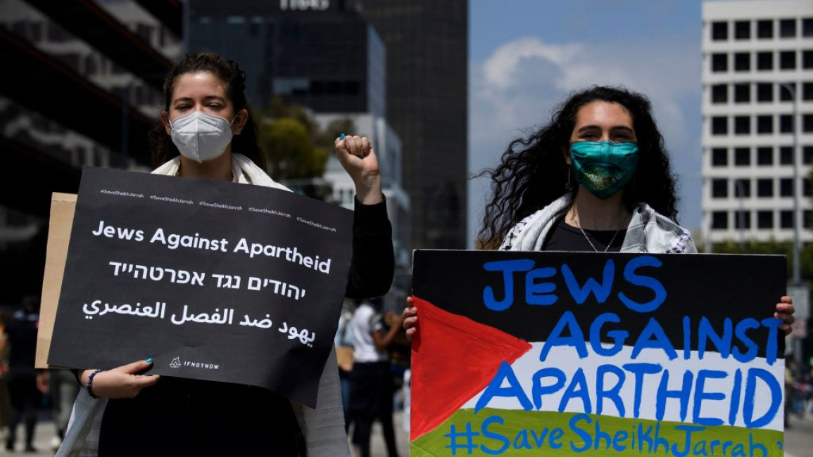 The Los Angeles Nakba 73: Resistance Until Liberation rally and protest outside the Consulate of Israel on 15 May, 2021. [Getty]