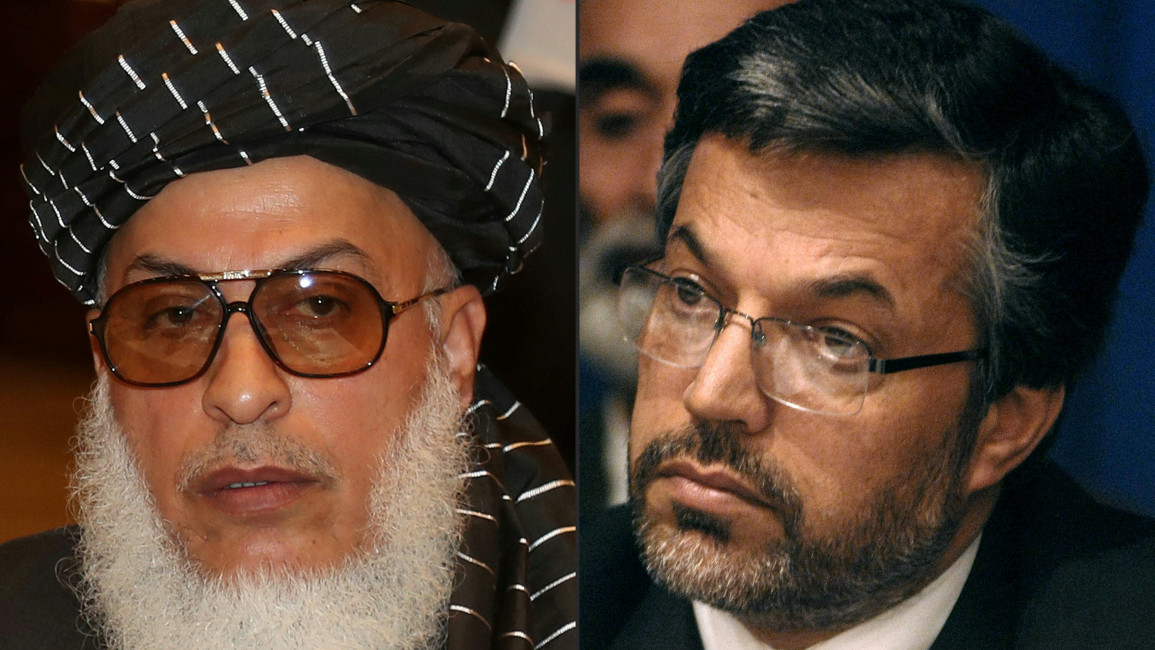  Taliban deputy negotiator Abbas Stanikzai and Afghanistan's former Vice President Younus Qanooni [Getty]