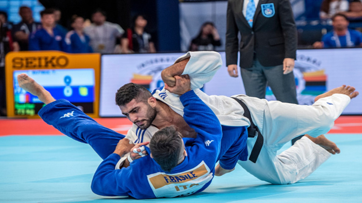 Israel's Tohar Butbul [White] was set for a potential matchup the Algerian judoka in the second round [Getty]