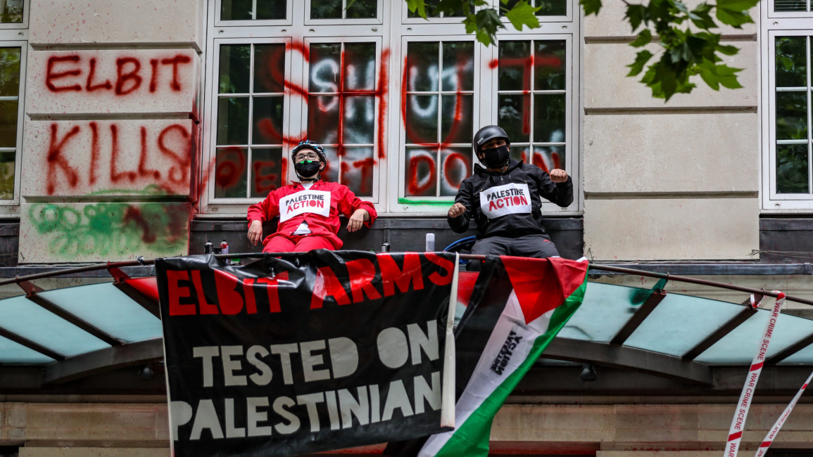 Palestine Action activists at Elbit Systems' London base