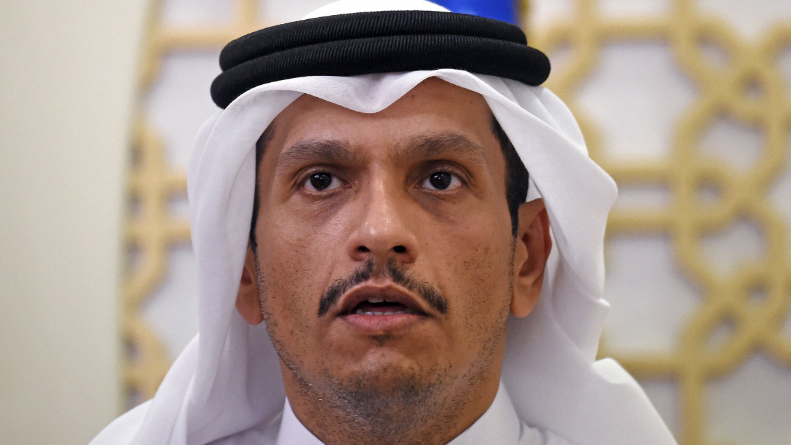 Qatari Deputy Prime Minister and Foreign Minister Mohammed bin Abdulrahman al-Thani speaks