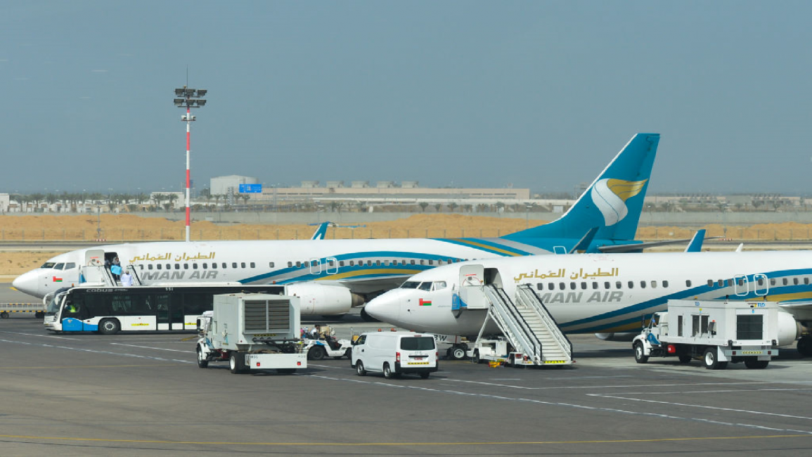 Oman Air planes at Muscat airport
