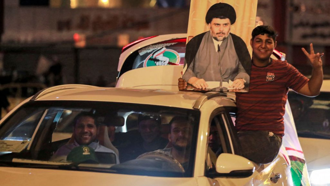 Moqtada Sadr's supporters celebrated in Baghdad [Getty]