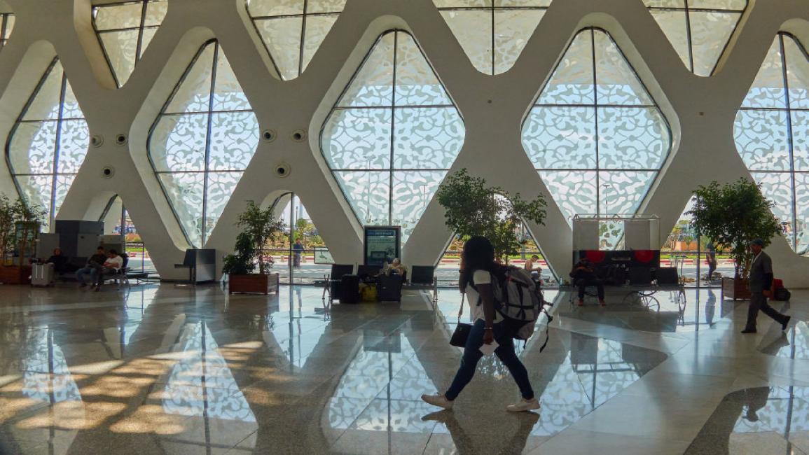 Inside Marrakesh airport