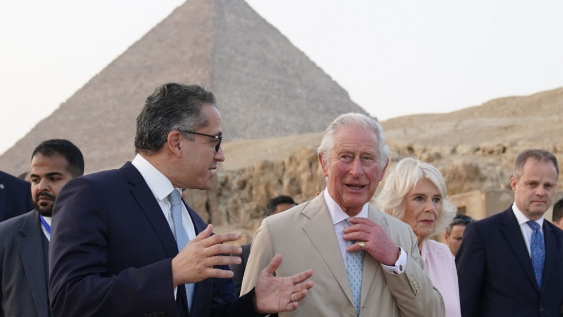 Prince Charles and the Duchess of Cornwall visited Egypt's Pyramids [Getty]