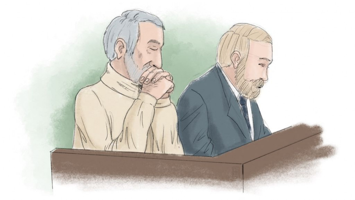 Hamid Noury (L) courtroom sketch