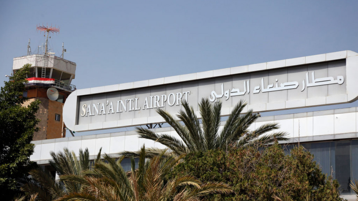 Aid flights into Sanaa International Airport were halted following the Saudi strikes [Getty]