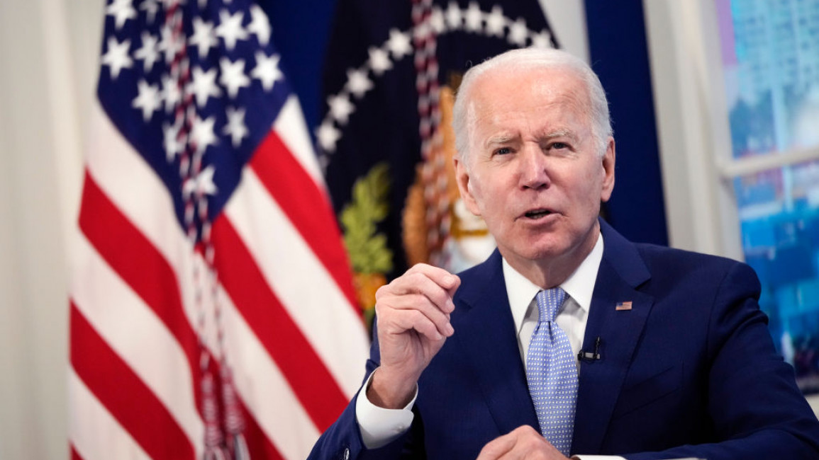 Biden said the US will "use every tool at our disposal" to prevent the use of Uyghur forced labour [Getty]