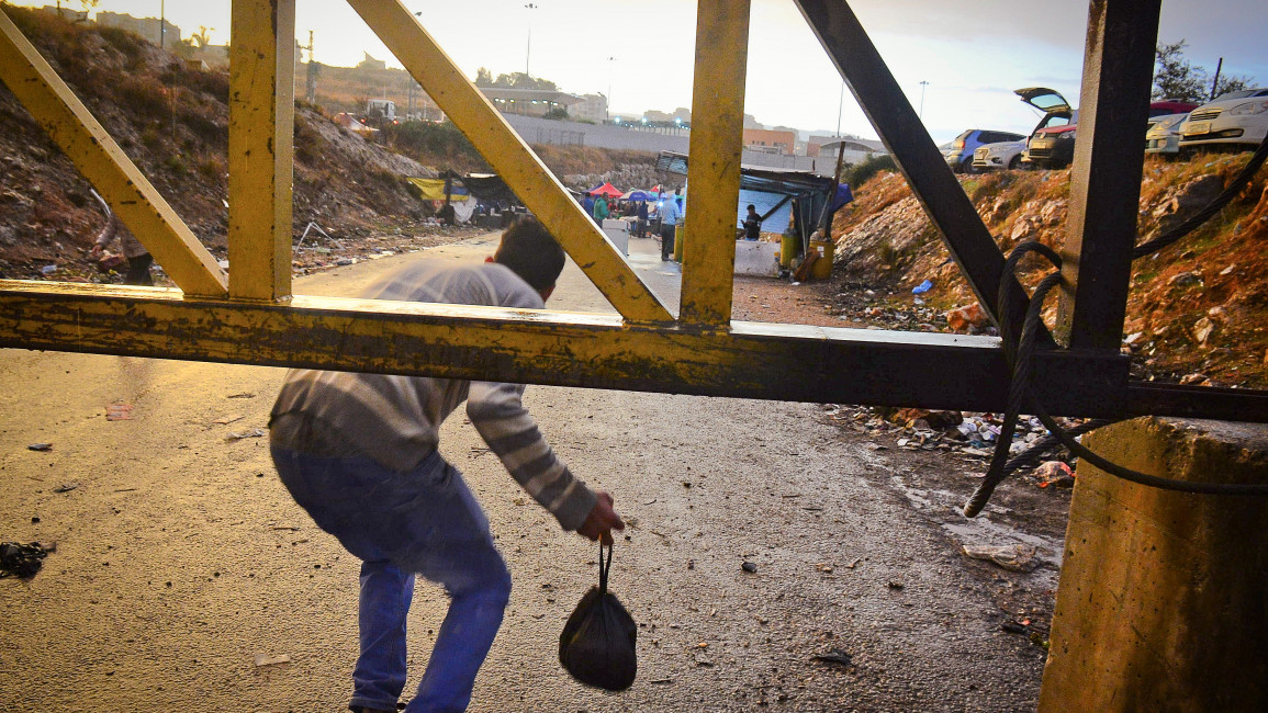 Palestinian worker at checkpoint