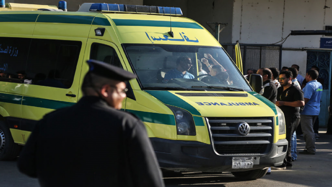 Ambulance van in Egypt transporting wounded