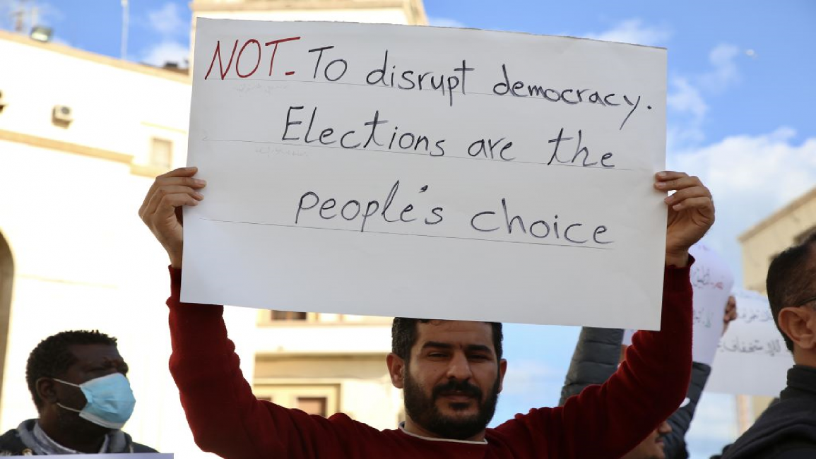 Libyans demonstrate against any election delay
