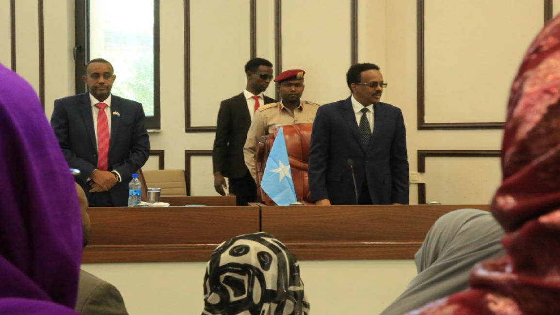 Somalia PM (L) and president