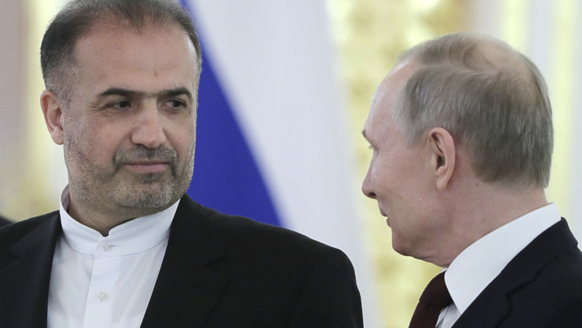Iran's Kazem Jalali and Russia's Vladimir Putin