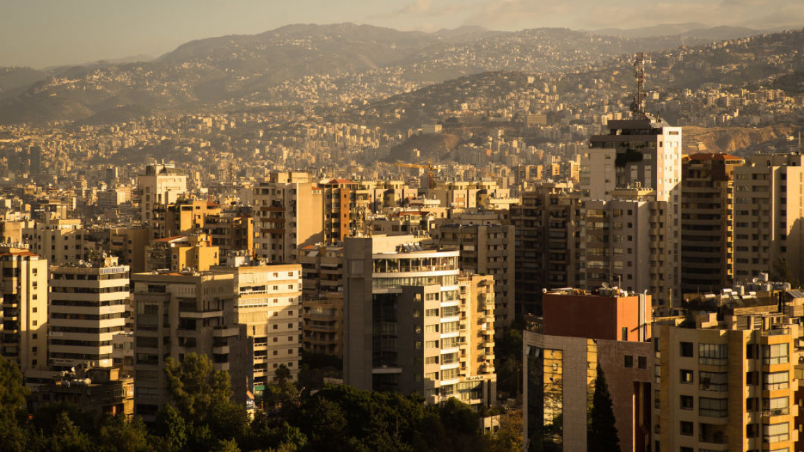 The skyline of Beirut, capital of Lebanon