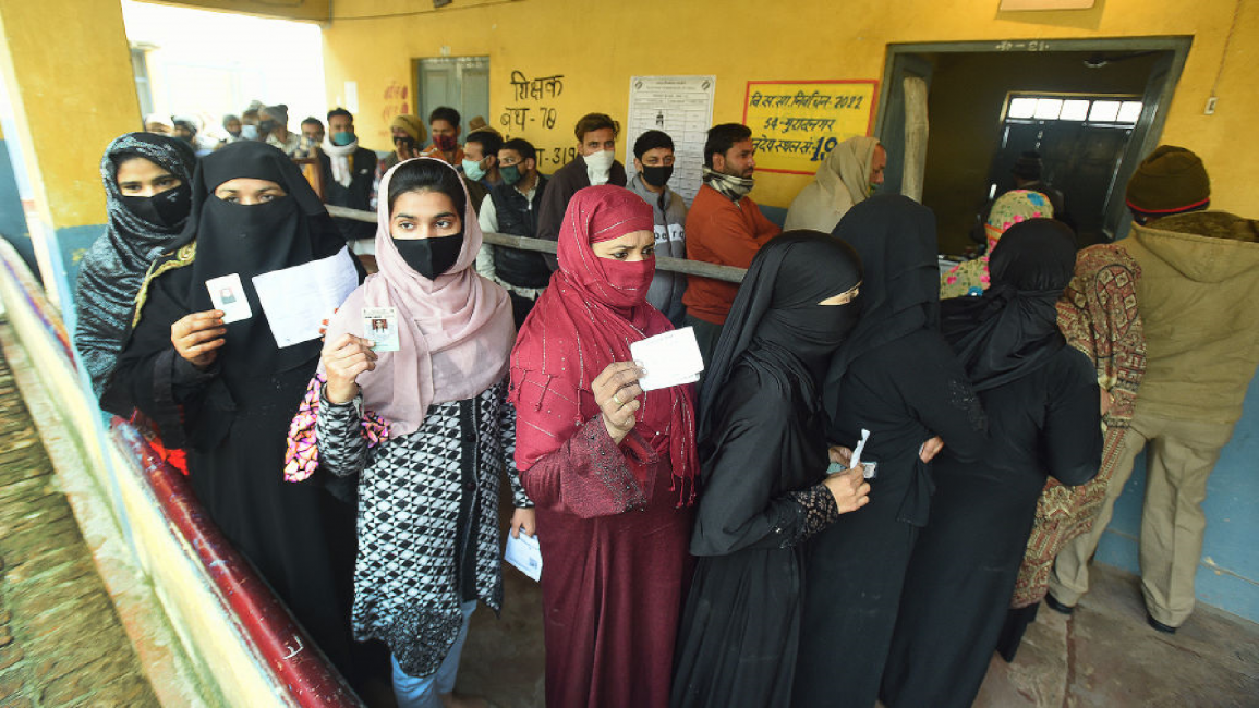 Muslim Indians vote in Uttar Pradesh