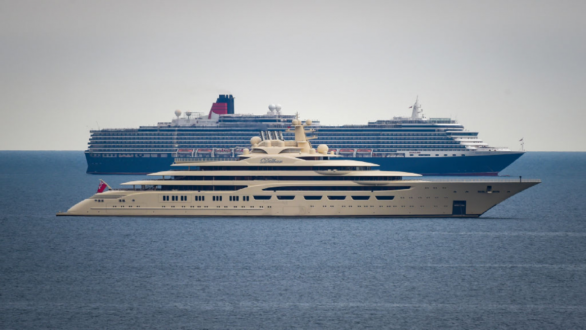 Super yacht Dilbar, owned by Russian billionaire Alisher Usmanov
