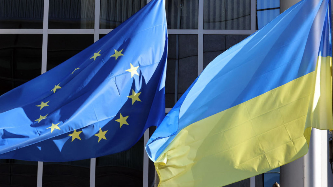 EU, Ukraine flag 