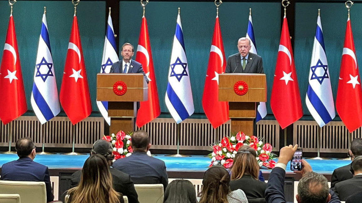 Israeli President Herzog met Turkish President Erdogan earlier this month amid warming ties [Getty]
