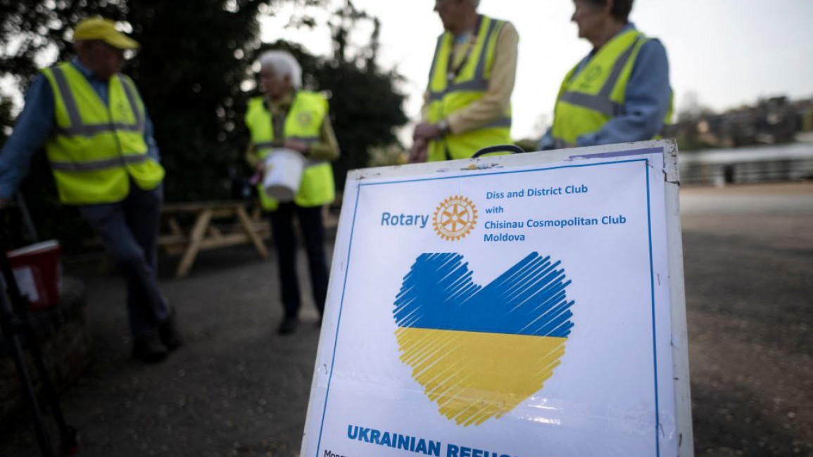 Members of Diss Waveney Rotary Club collect donations to support Ukranian refugees in Diss