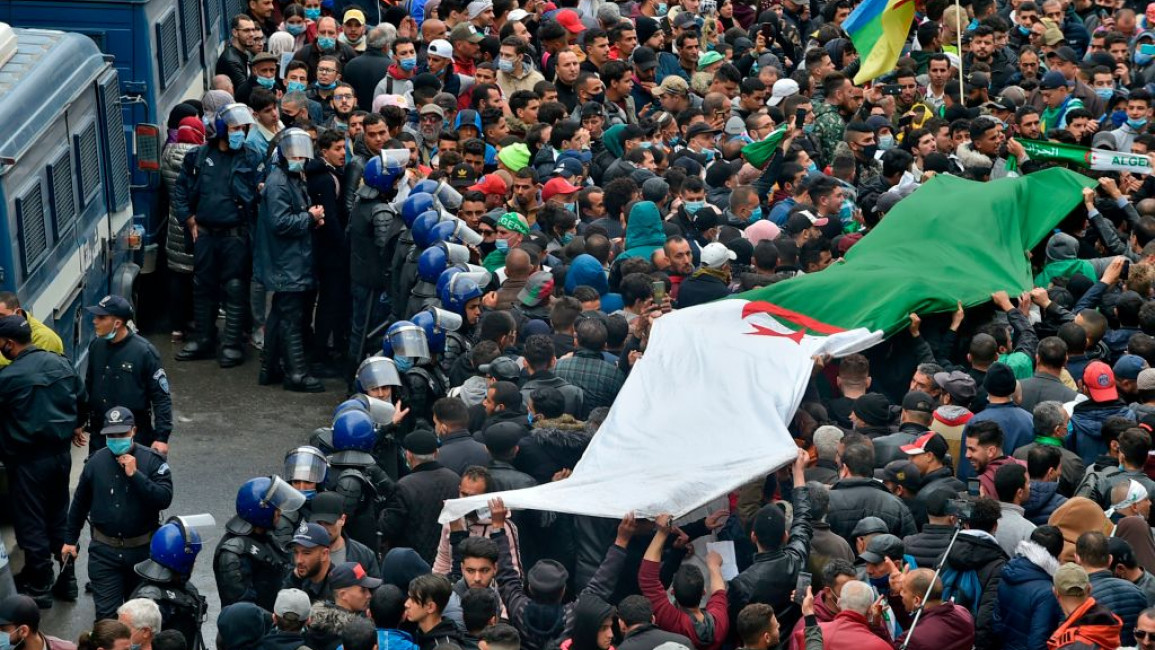 Protesters gathered in Algeria's capital of Algiers.