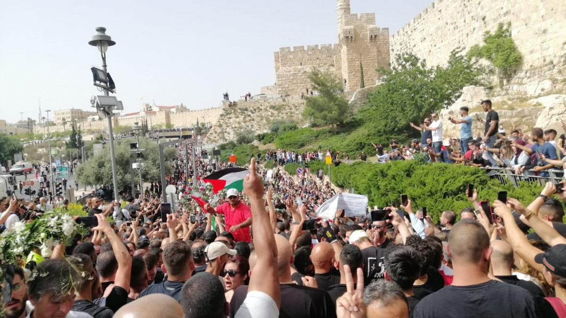 Crowds of mourners gathered to pay tribute to Palestinian journalist Shireen Abu Akleh