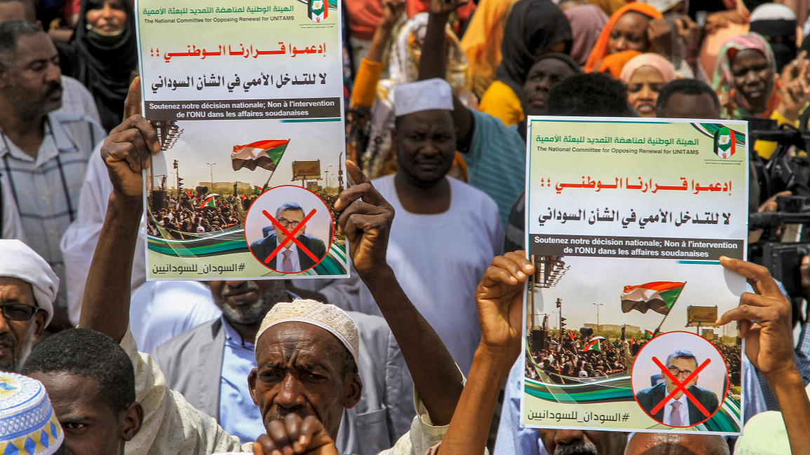 Sudan UN Protest
