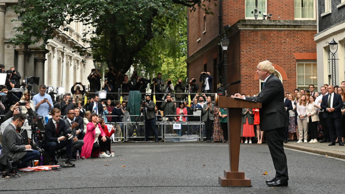 Boris Johnson leaves downing street 