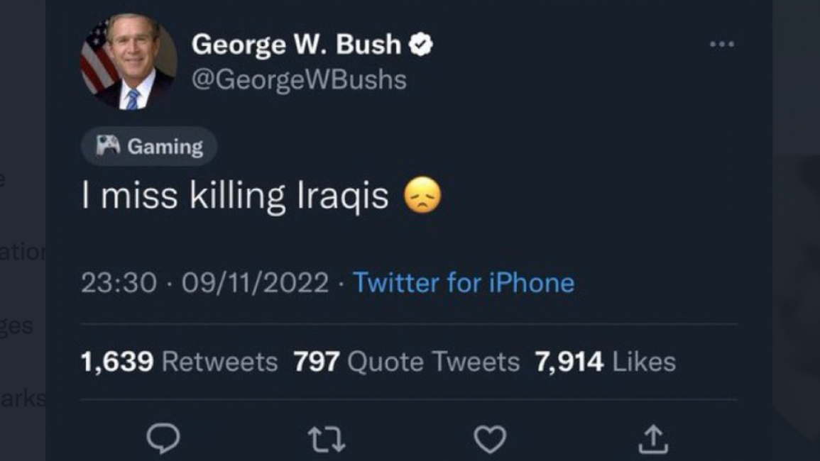George W Bush parody Twitter