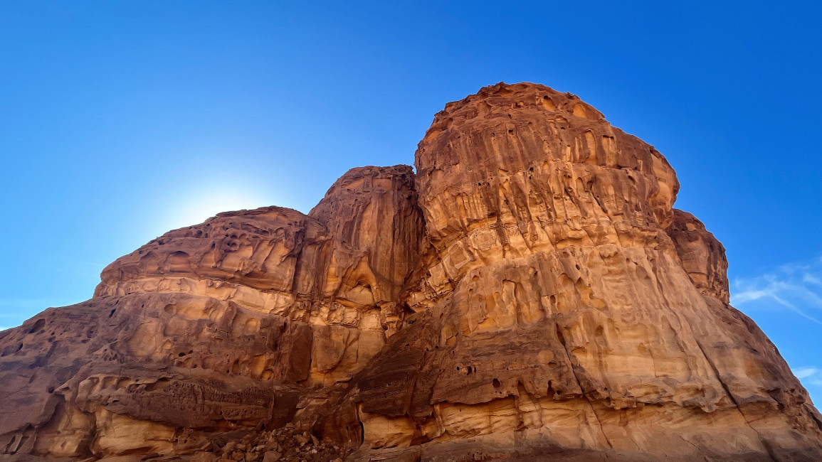 The stone in Al Ula has been weathered over thousands of years [photo credit: Maghie Ghali]