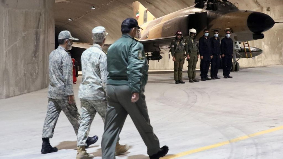 military officials visit the first underground air force base, 