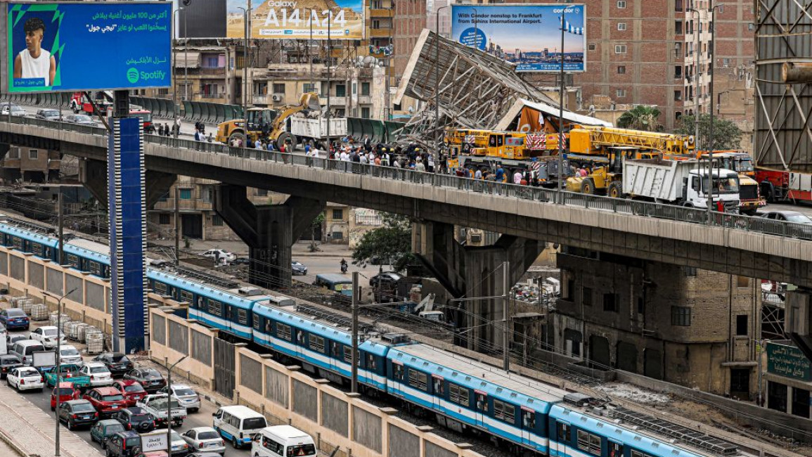 The billboard collapsed on the 6 October motorway in downtown Cairo [Getty]