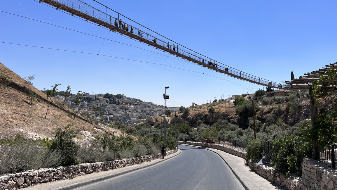 Suspension bridge over Silwan. Ibrahim Husseini/TNA