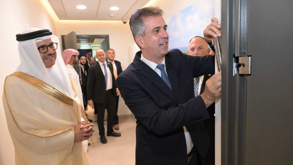 Israeli Foreign Minister Cohen joined his Bahraini counterpart Abdellatif Zayani to open the embassy [Getty]