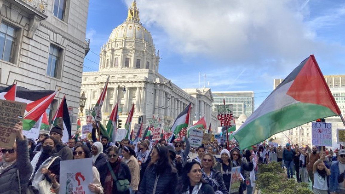 San Francisco holds a "sister demonstration" after Washington's March for Gaza the previous day. [Brooke Anderson/The New Arab]