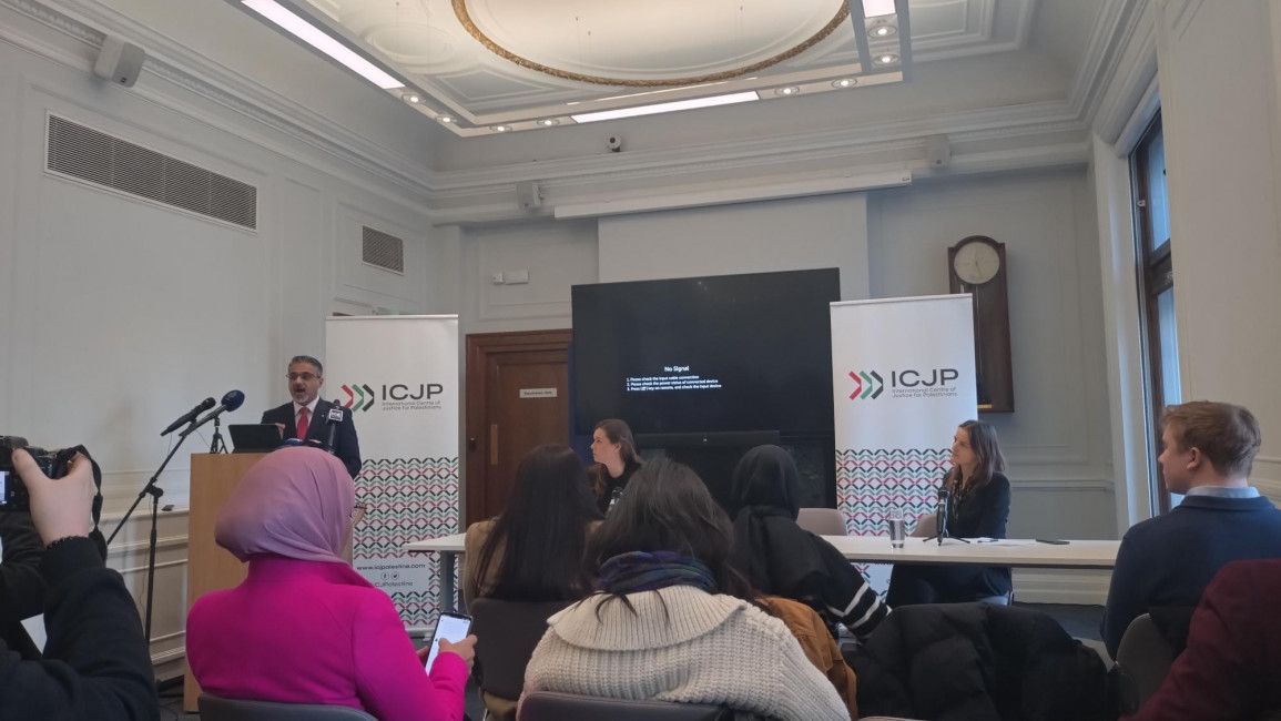Tayab Ali speaks alongside Haydee Dijkstal and Alice Hardy at the ICJP conference