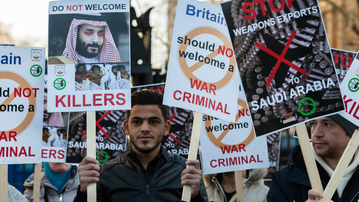 Saudi protest UK Getty