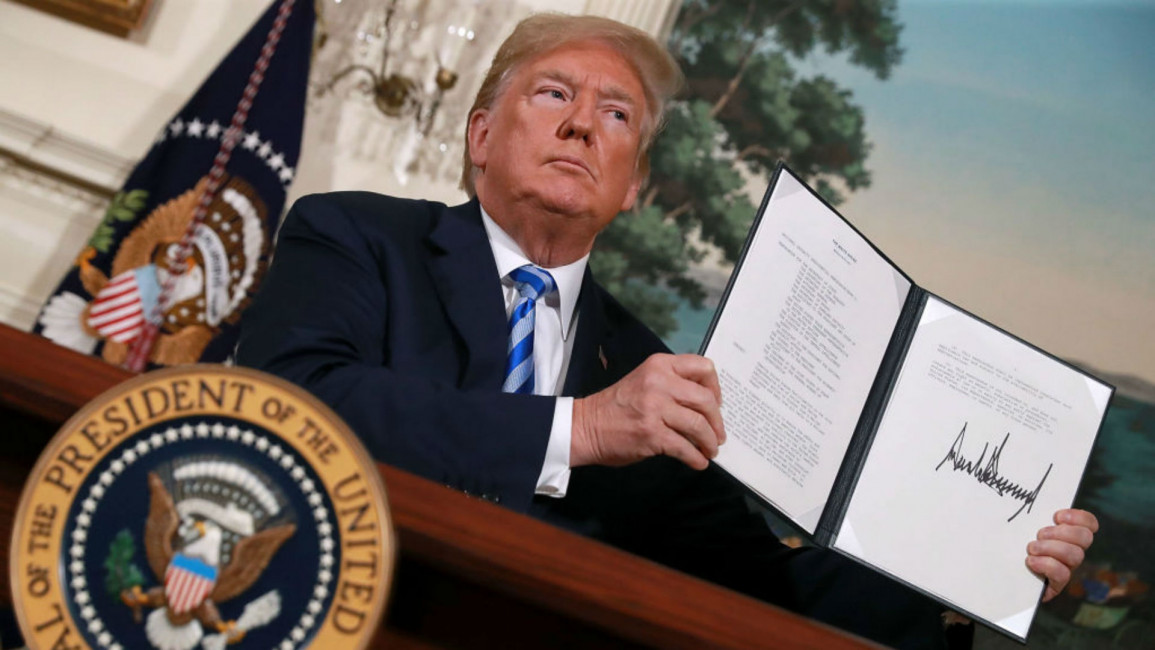 Trump signs Iran deal EO - Getty