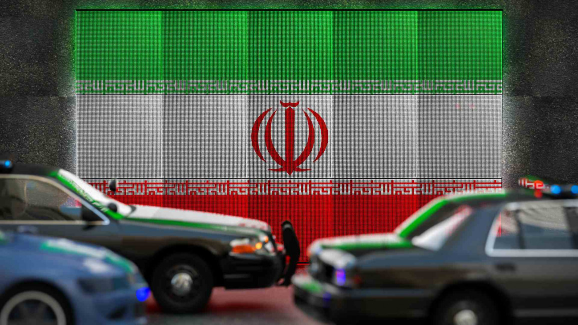 Iran flag cars - Getty