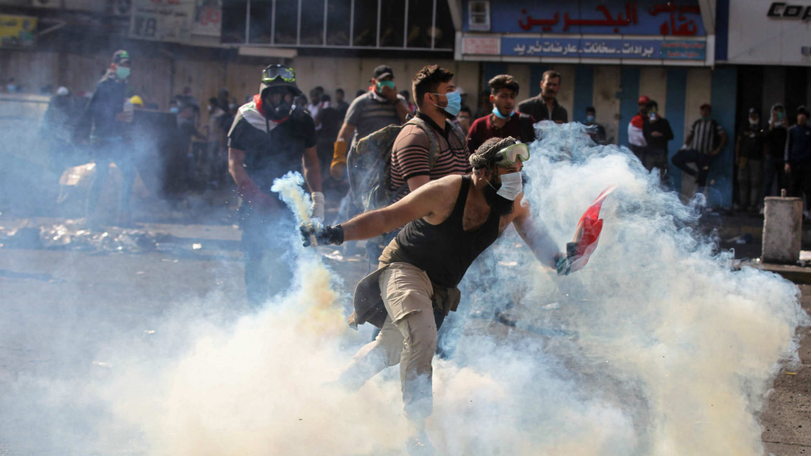 iraq protest tear gas - afp