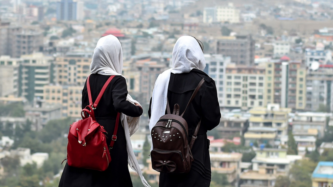 Afghan girls [AFP]