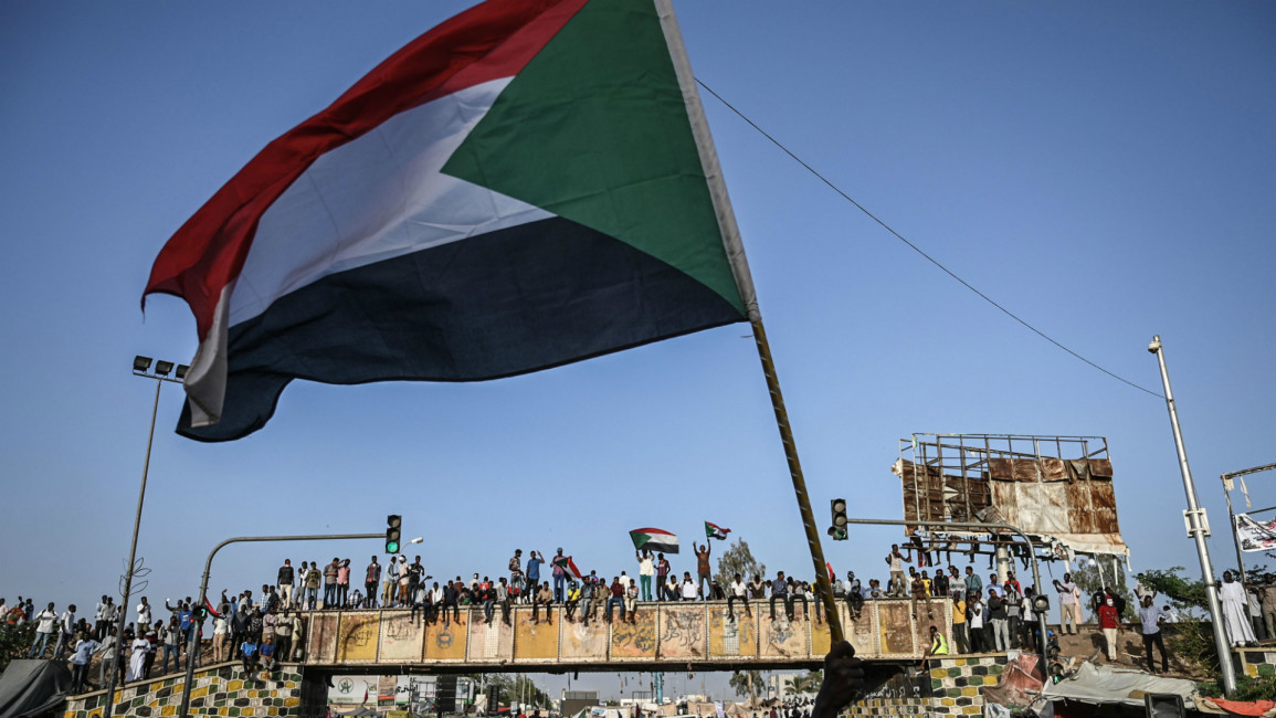 Sudanese protesters -- AFP